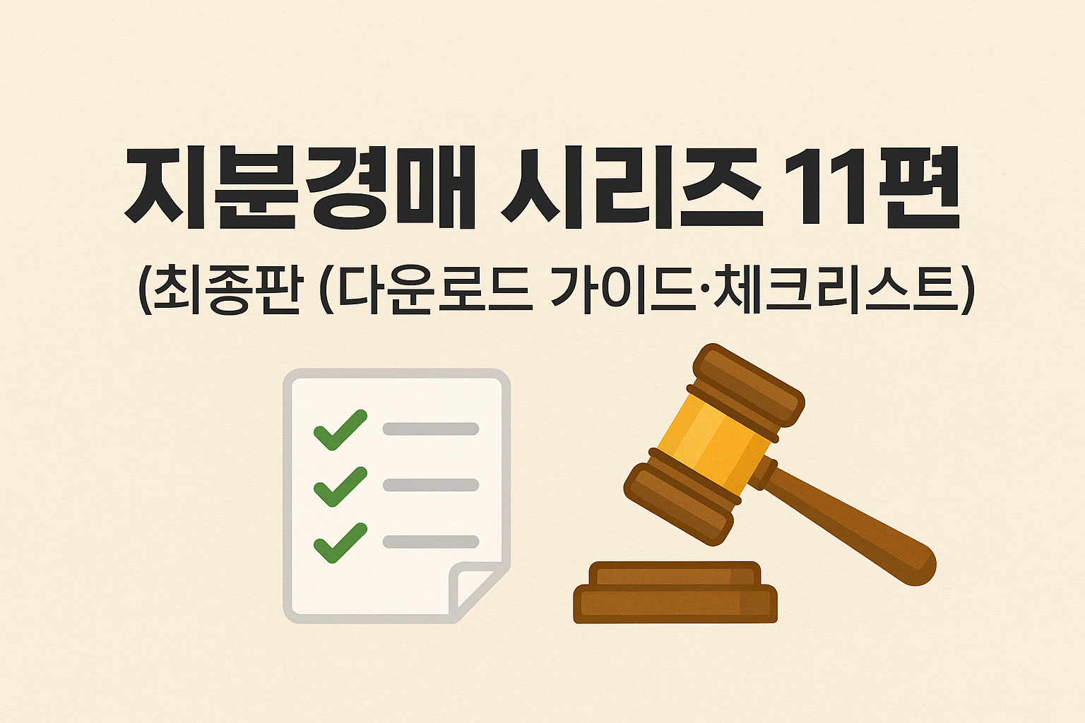 지분경매 시리즈 11편 최종판 (다운로드 가이드. 체크리스트)