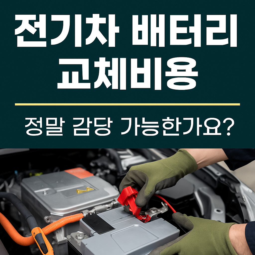 전기차 배터리 교체비용, 정말 감당 가능한가요? 라고 쓰여진 포스터
