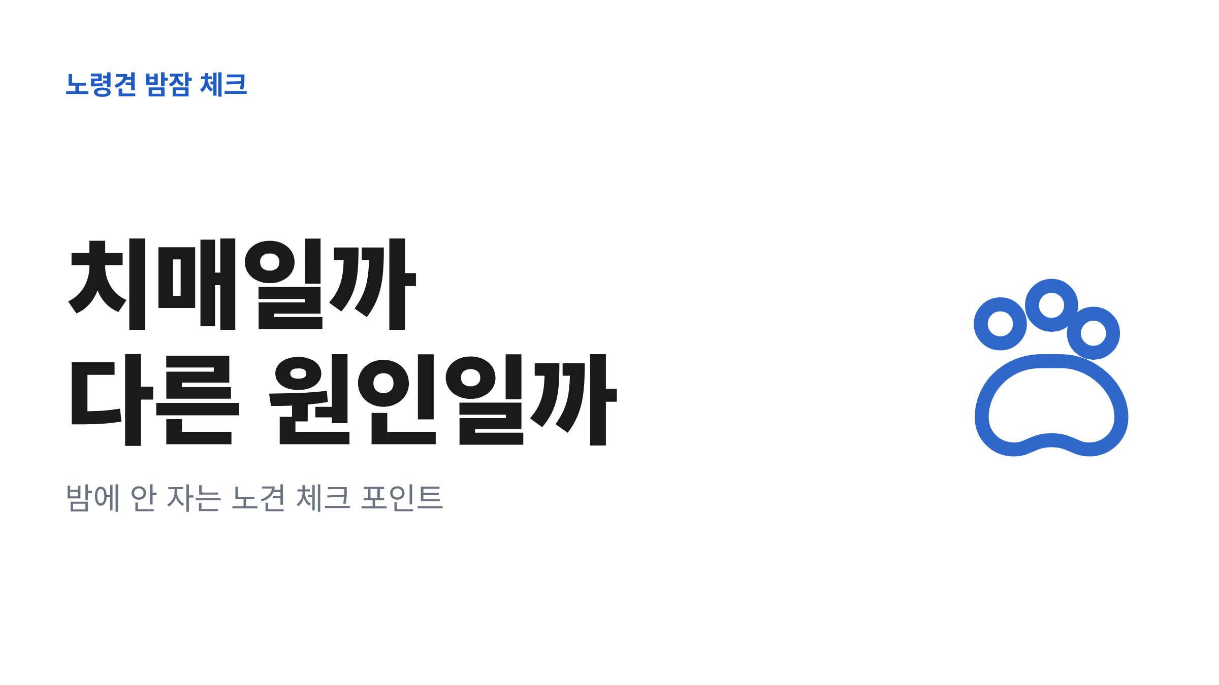 "치매일까 다른 원인일까"라는 문구와 발바닥 아이콘이 있는 대표 이미지