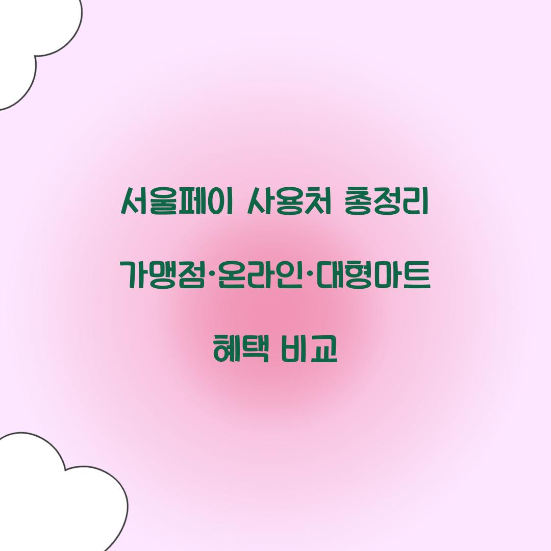 서울페이 사용처