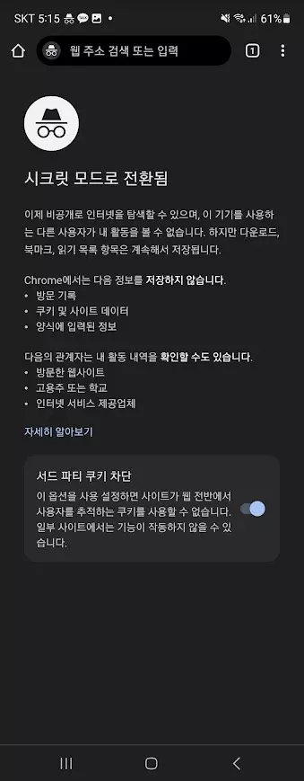 크롬브라우저에서 시크릿모드 화면 캡처 하는 방법 사진 3