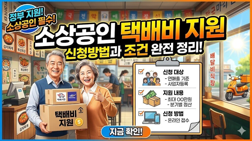 소상공인 택배비 지원 신청방법과 조건