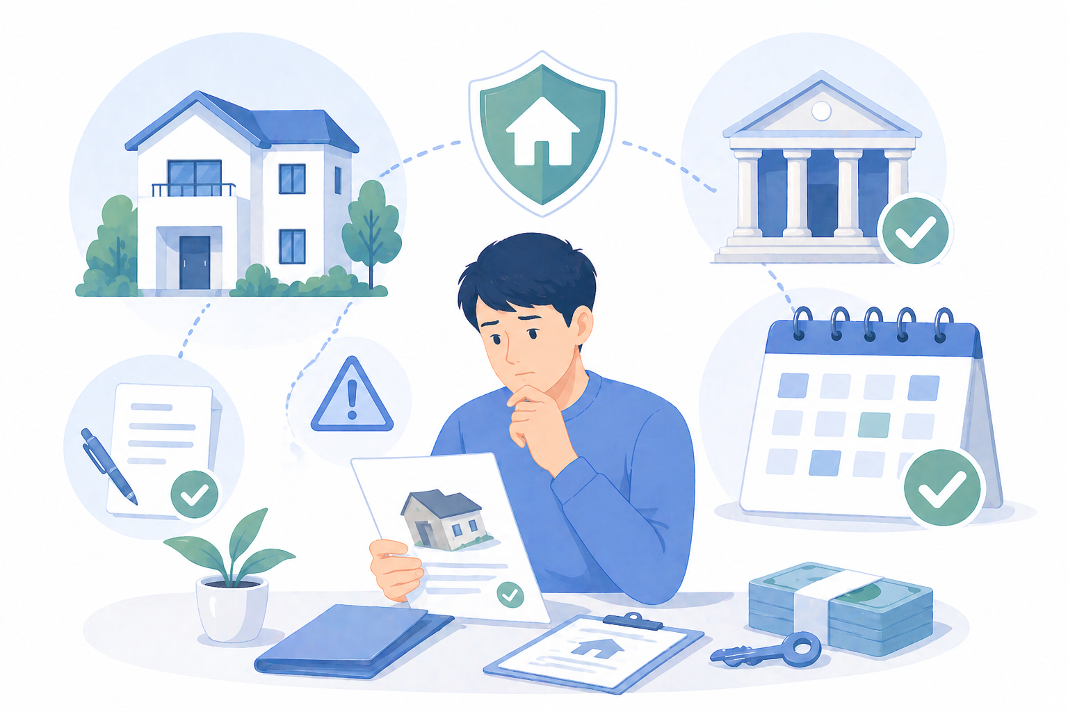 전세대출 실행 전 보증 심사와 잔금 일정 확인 기준을 설명하는 이미지