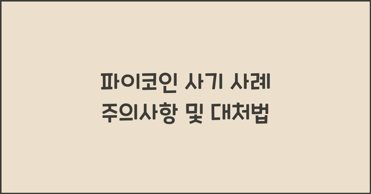 파이코인 사기 사례