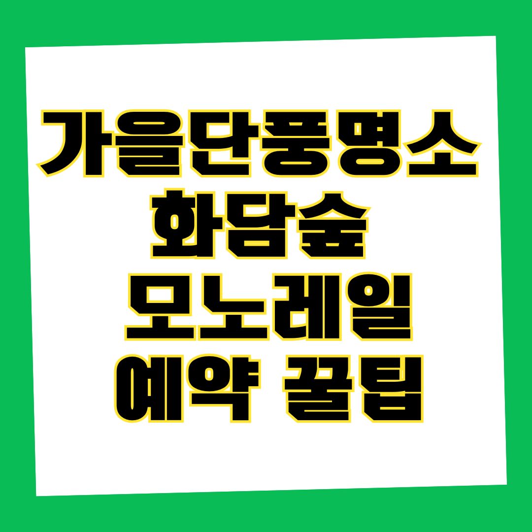 화담숲 모노레일 예약 꿀팁