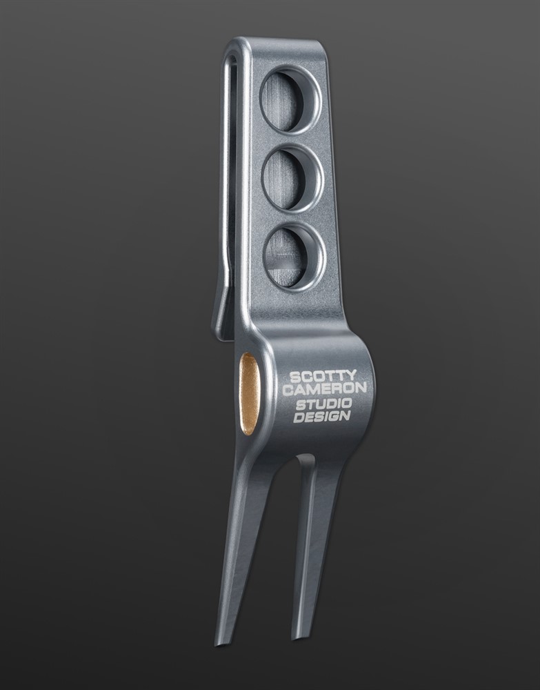 SC Geo Crown 패턴이 레이저 각인된 클립형 디봇 툴 정면