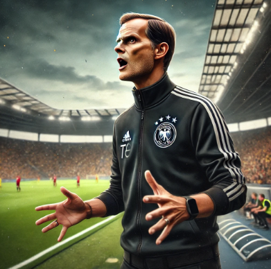 토마스 투헬감독이 전술을 지시하는 장면