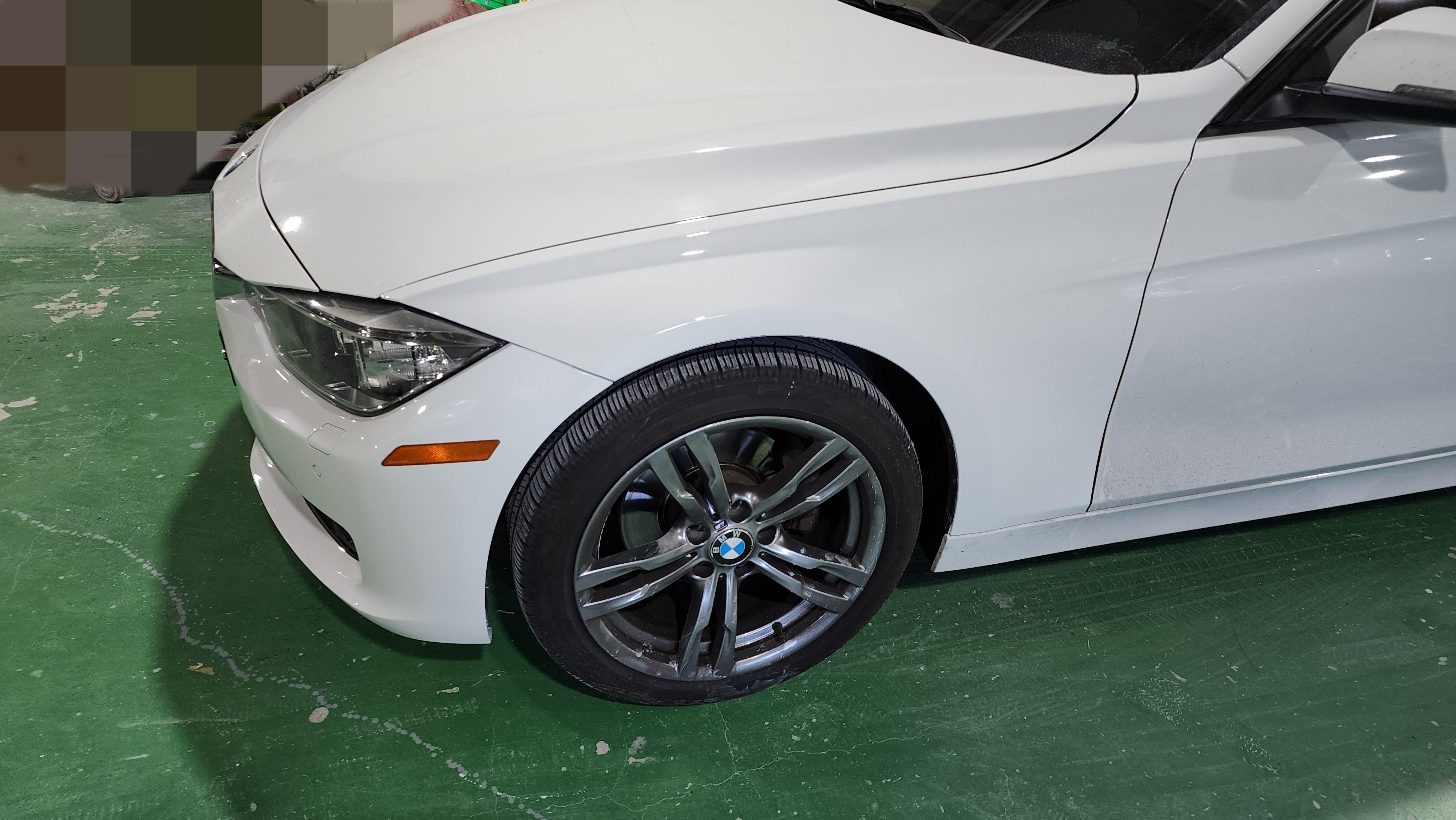 인천 계양구 BMW320d 알파인화이트 판금도색 완성 전체 사진