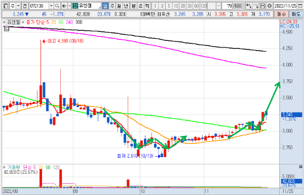 유엔젤 일봉 차트