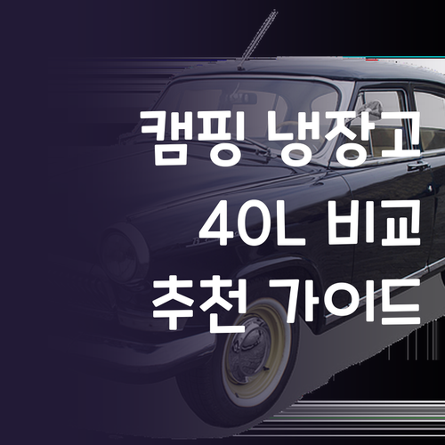캠핑 냉장고 40L, 어떤 제품이 좋..