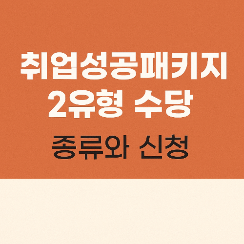 취업성공패키지 2유형 수당 종류