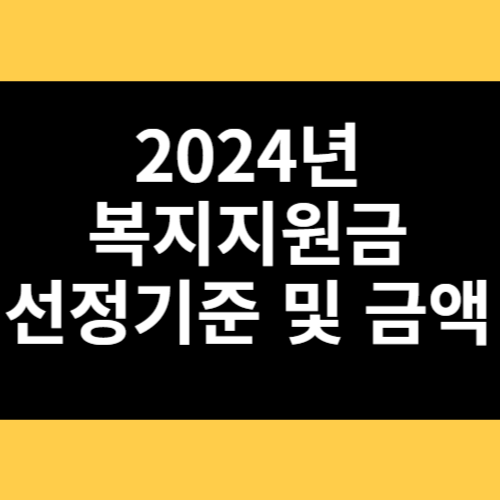 2024년 복지지원금 선정기준 및 금액 썸네일