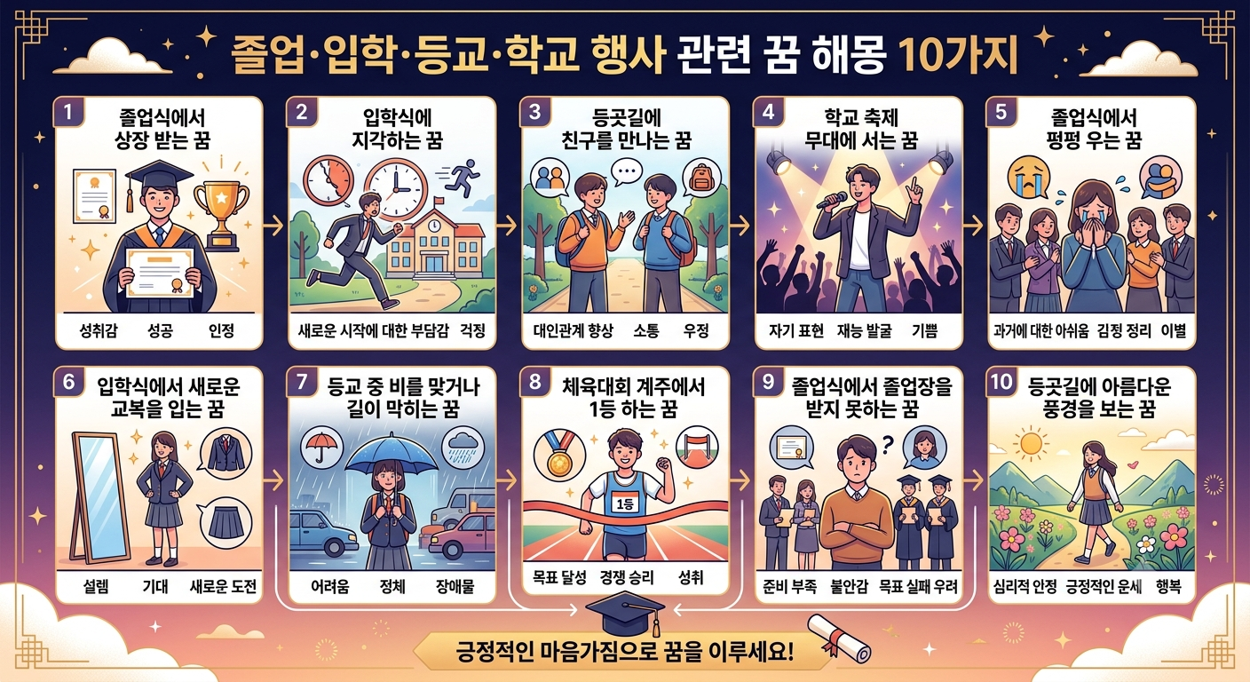 졸업·입학·등교·학교 행사 관련 꿈 10가지