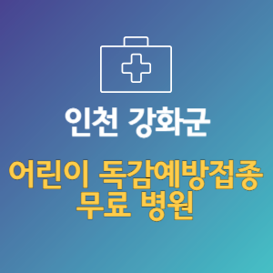 인천 강화군 어린이 독감예방접종 무료 병원 (인플루엔자 무료 접종 대상 날짜)