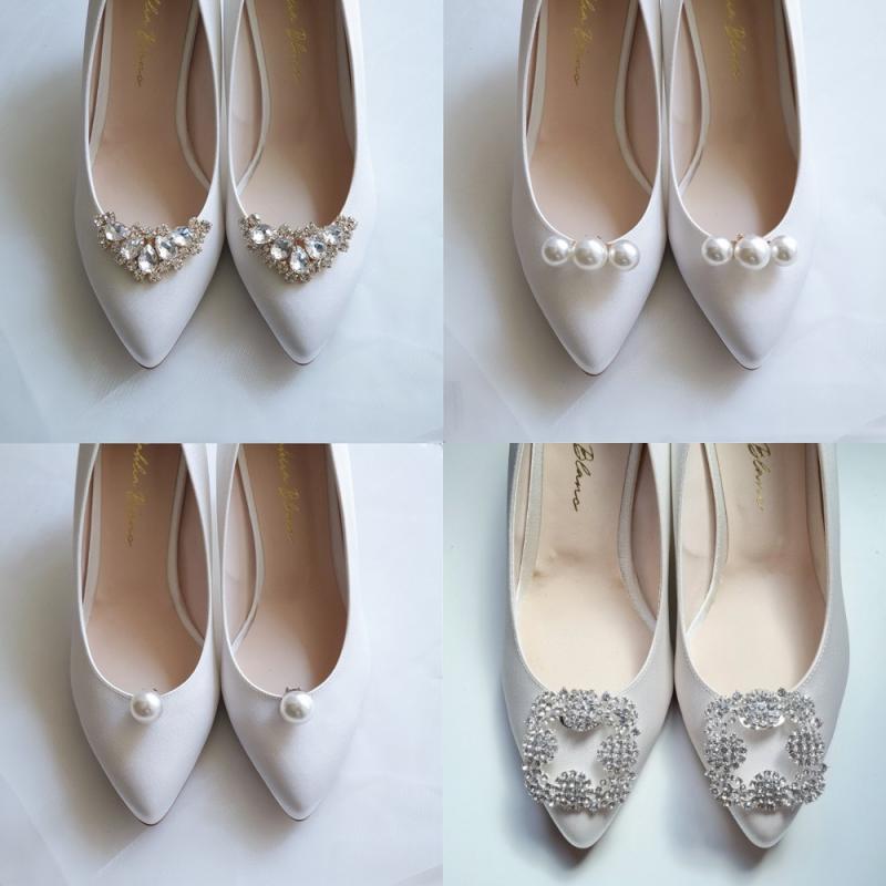 웨딩슈즈 코사지 진주 큐빅 셀프 파티룩 플랫 신발 구두 장식 슈즈클립 모음