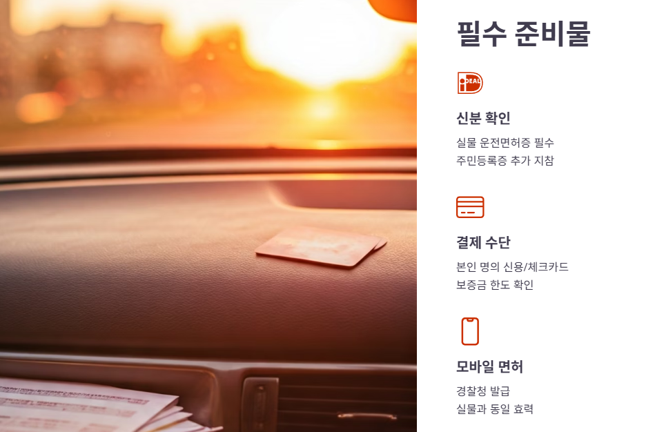 예약 및 운전자격 필수 준비물