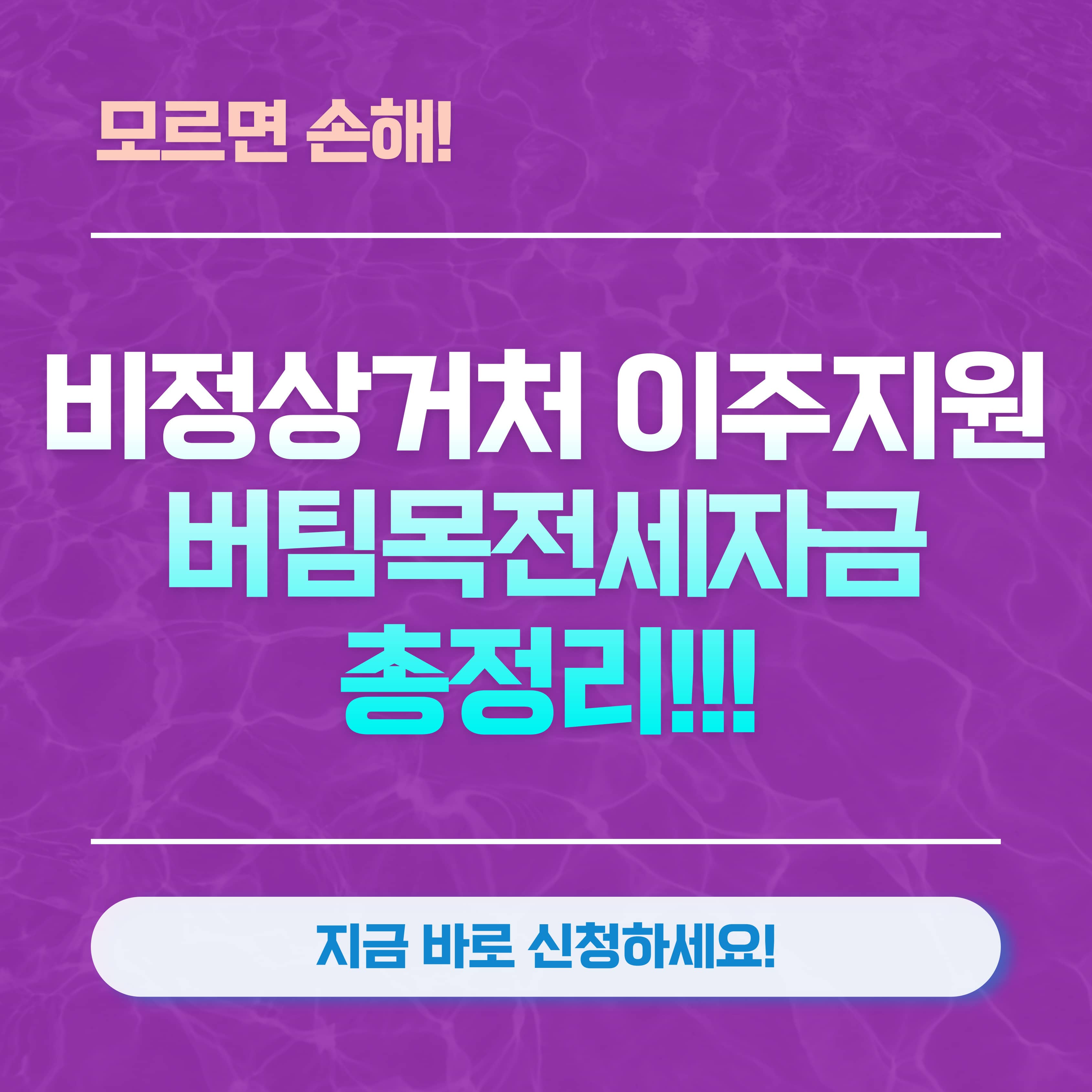 비정상거처 이주지원 버팀목전세자금