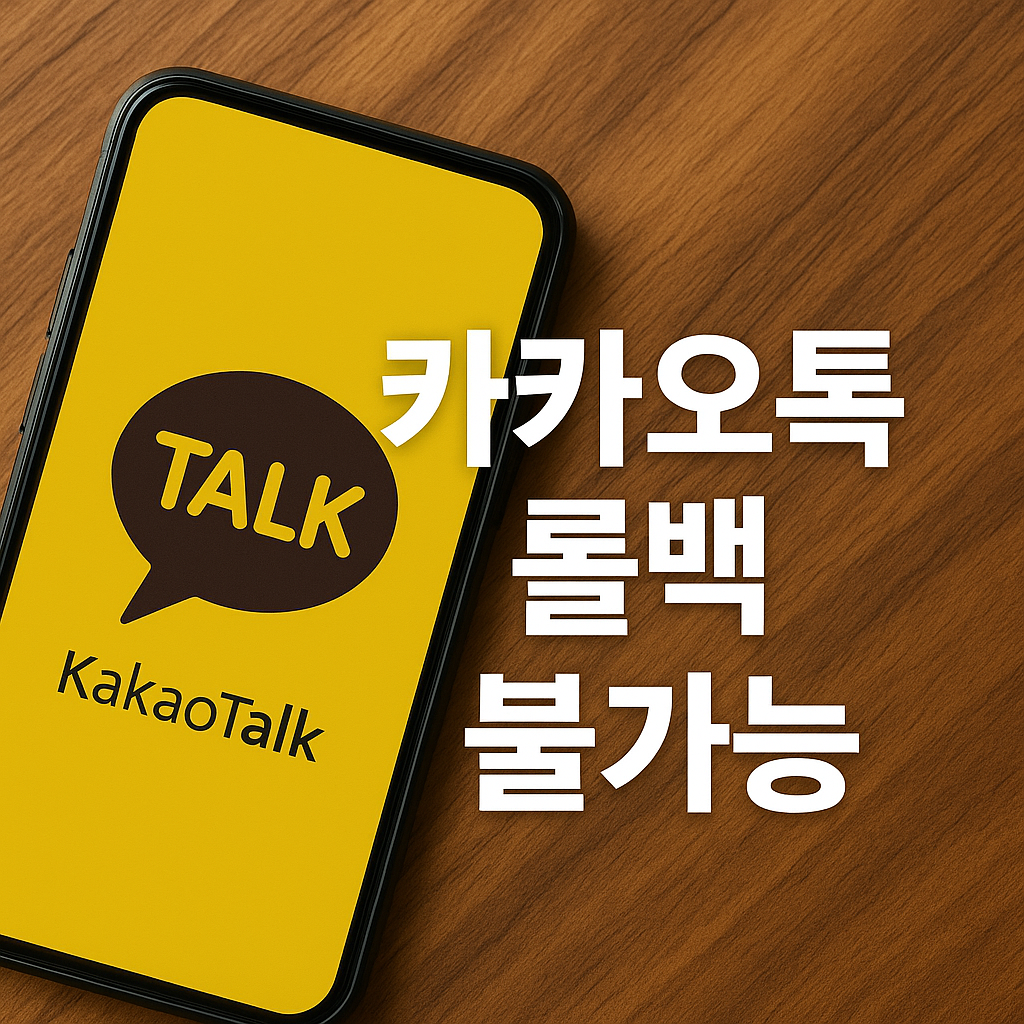 카카오톡 롤백 불가능 공식 입장