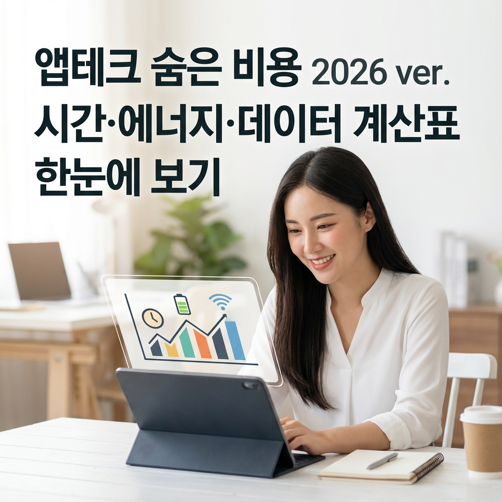 앱테크 숨은 비용 2026 ver. ｜ 시간&middot;에너지&middot;데이터 계산표 한눈에 보기