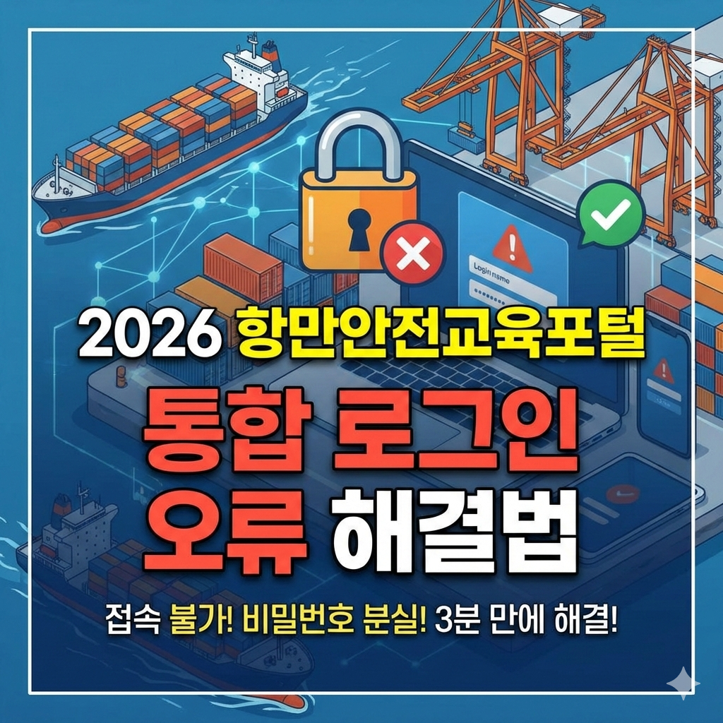 2026 부산 인천 평택 항만안전교육포털 통합 로그인 오류 해결법