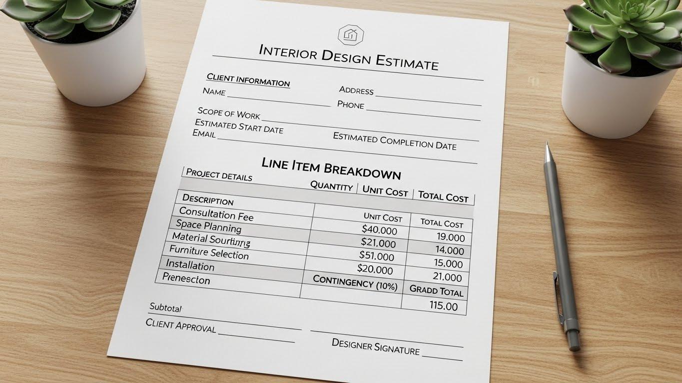 인테리어 견적서 양식