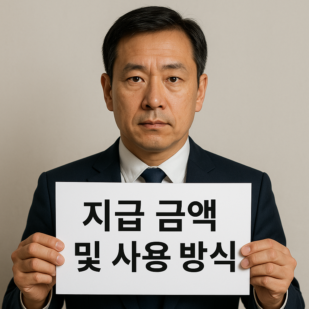 지급 금액 및 사용 방식