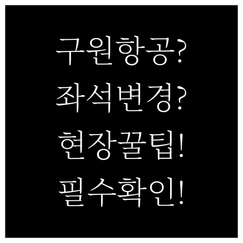 구원항공 타면 좌석 바꿀 수 있을까 ..