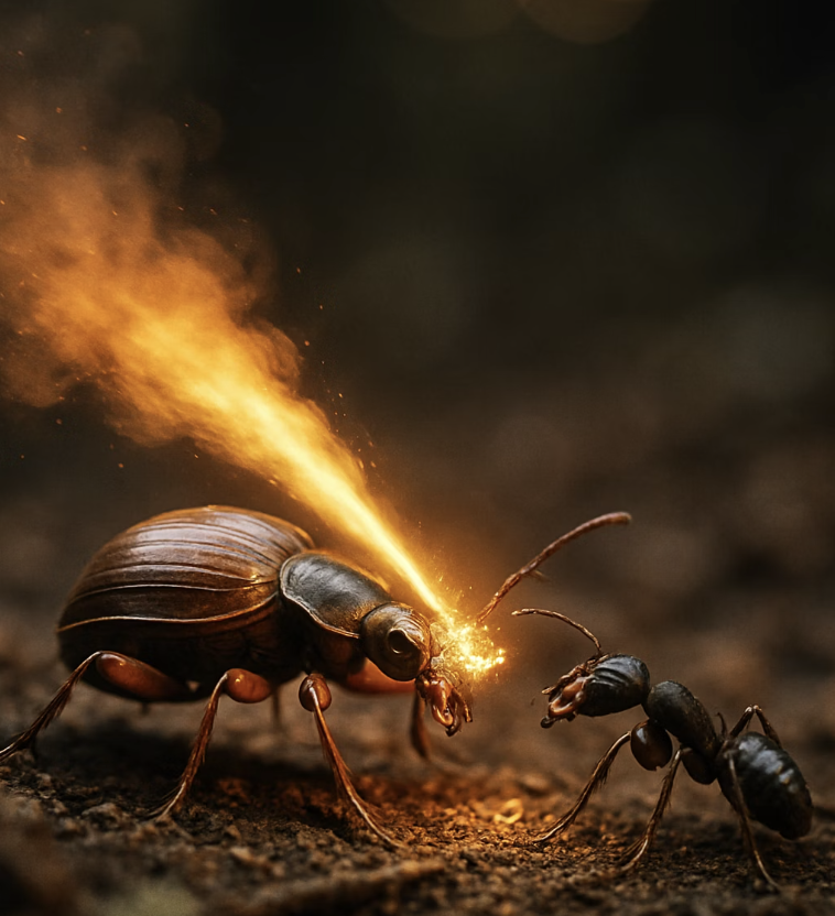 100°C의 뜨겁고 지독한 분사액