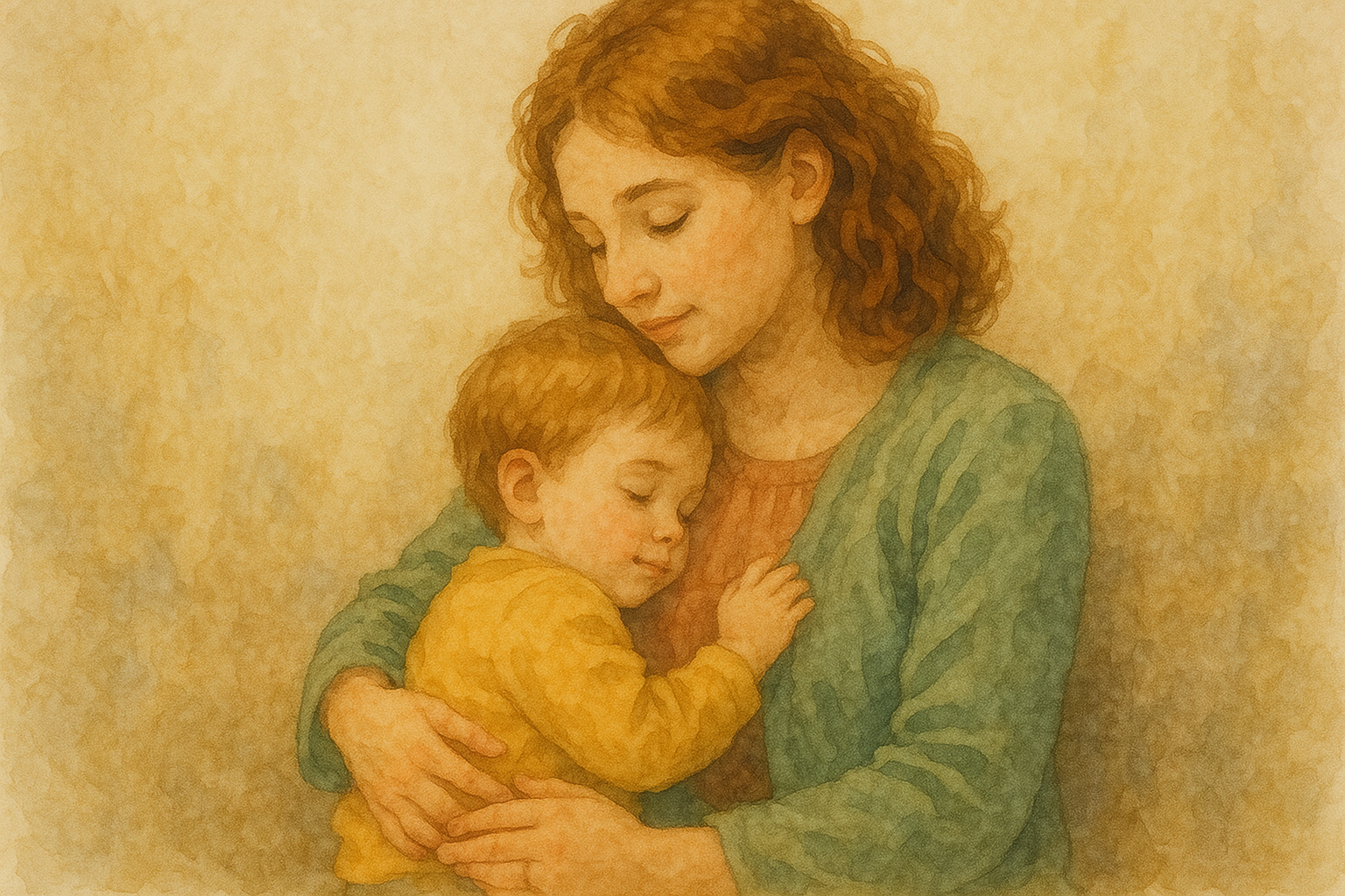 어母와 아이의 따뜻한 포옹