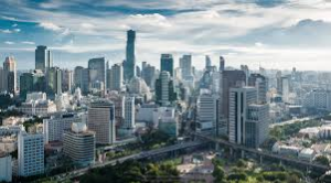 방콕도시의 항공사진