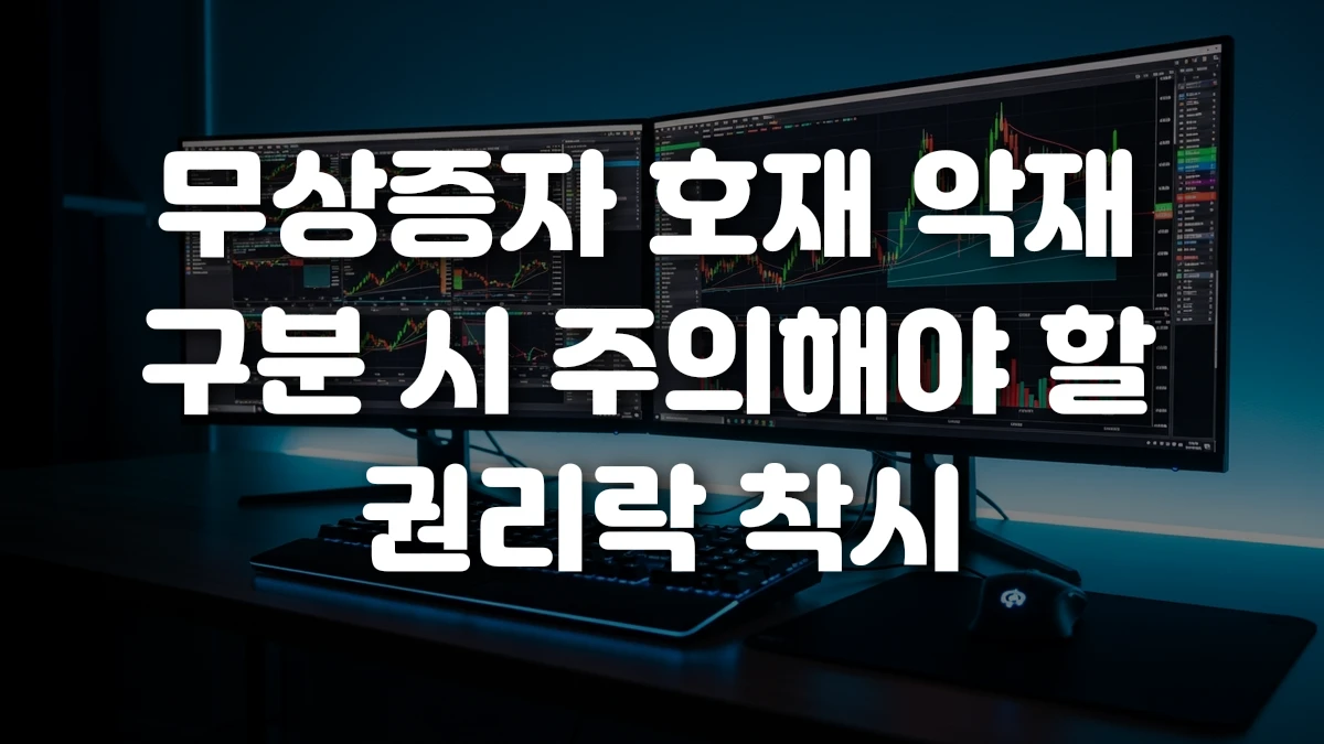 무상증자 호재 악재 구분 시 주의해야 할 권리락 착시