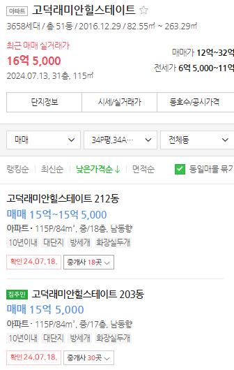 매물가격