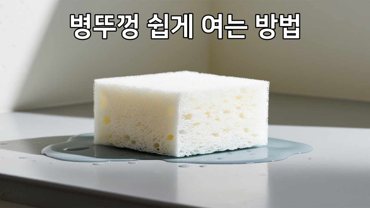 병뚜껑 쉽게 여는 방법 + 주방 스펀지가 뚜껑을 잘 여는 이유