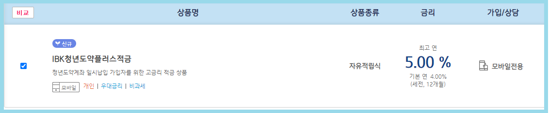 IBK청년도약플러스적금
