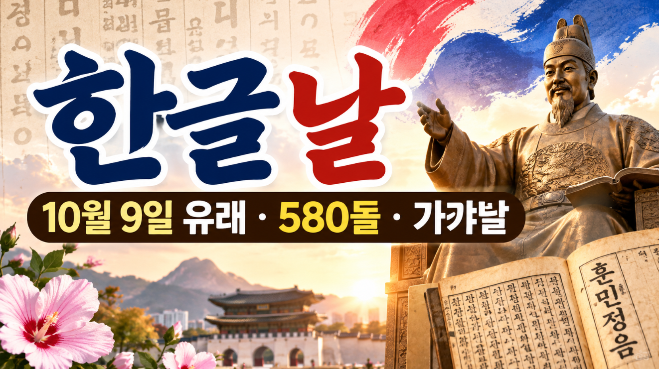 한글날 뜻｜10월 9일 유래&middot;태극기 게양&middot;가갸날