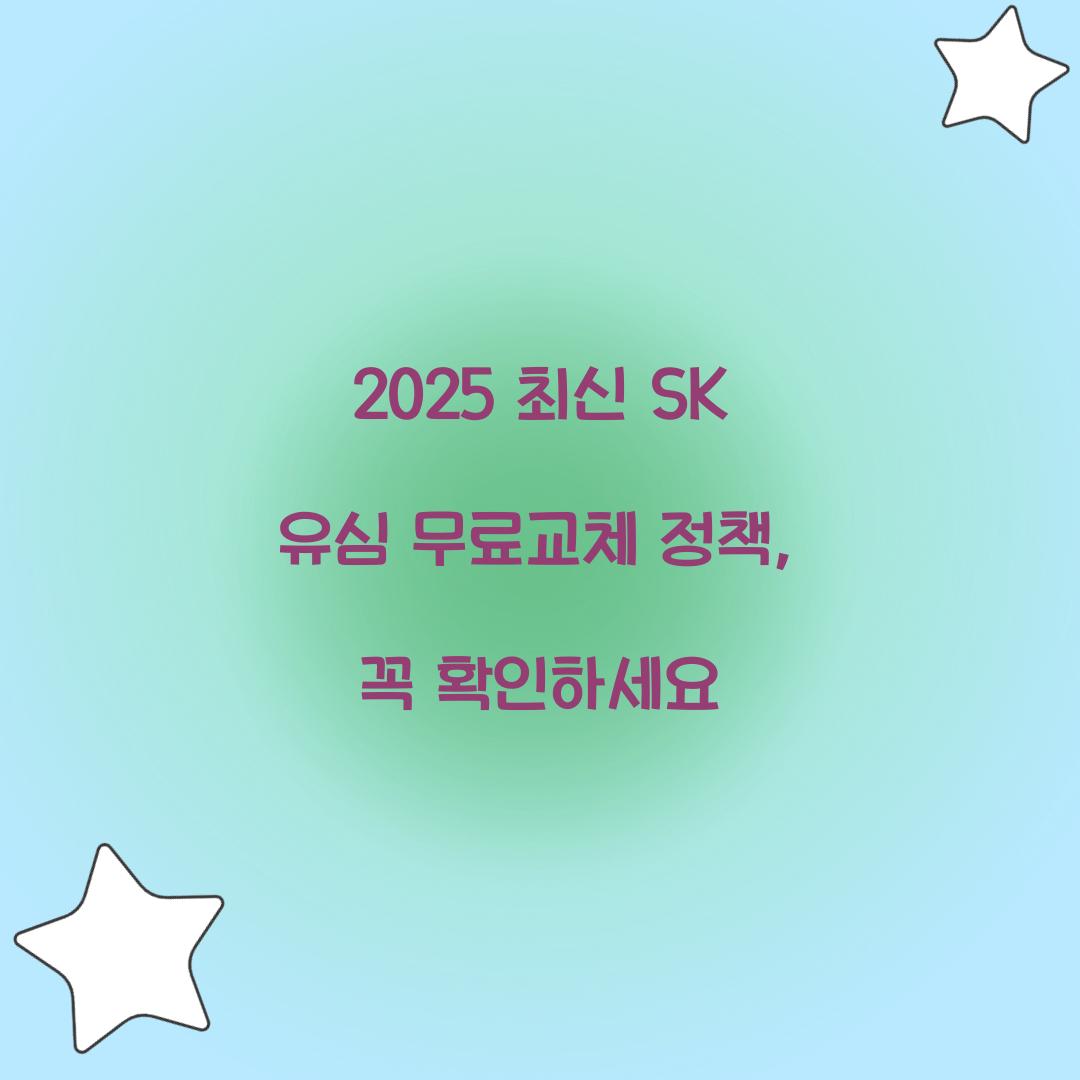 2025 최신 SK 유심 무료교체 정책