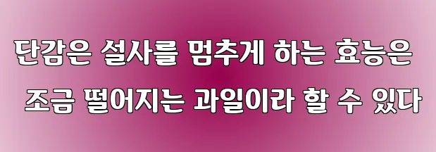 단감은 설사를 멈추게 하는 효능은 조금 떨어지는 과일이라 할 수 있다