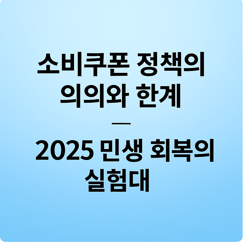 민생회복 소비쿠폰 정책, 경제 회복의 해답일까?