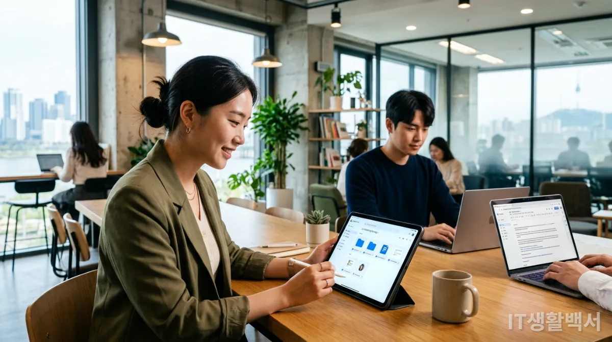 구글 드라이브를 이용해 협업하는 한국인 전문가들