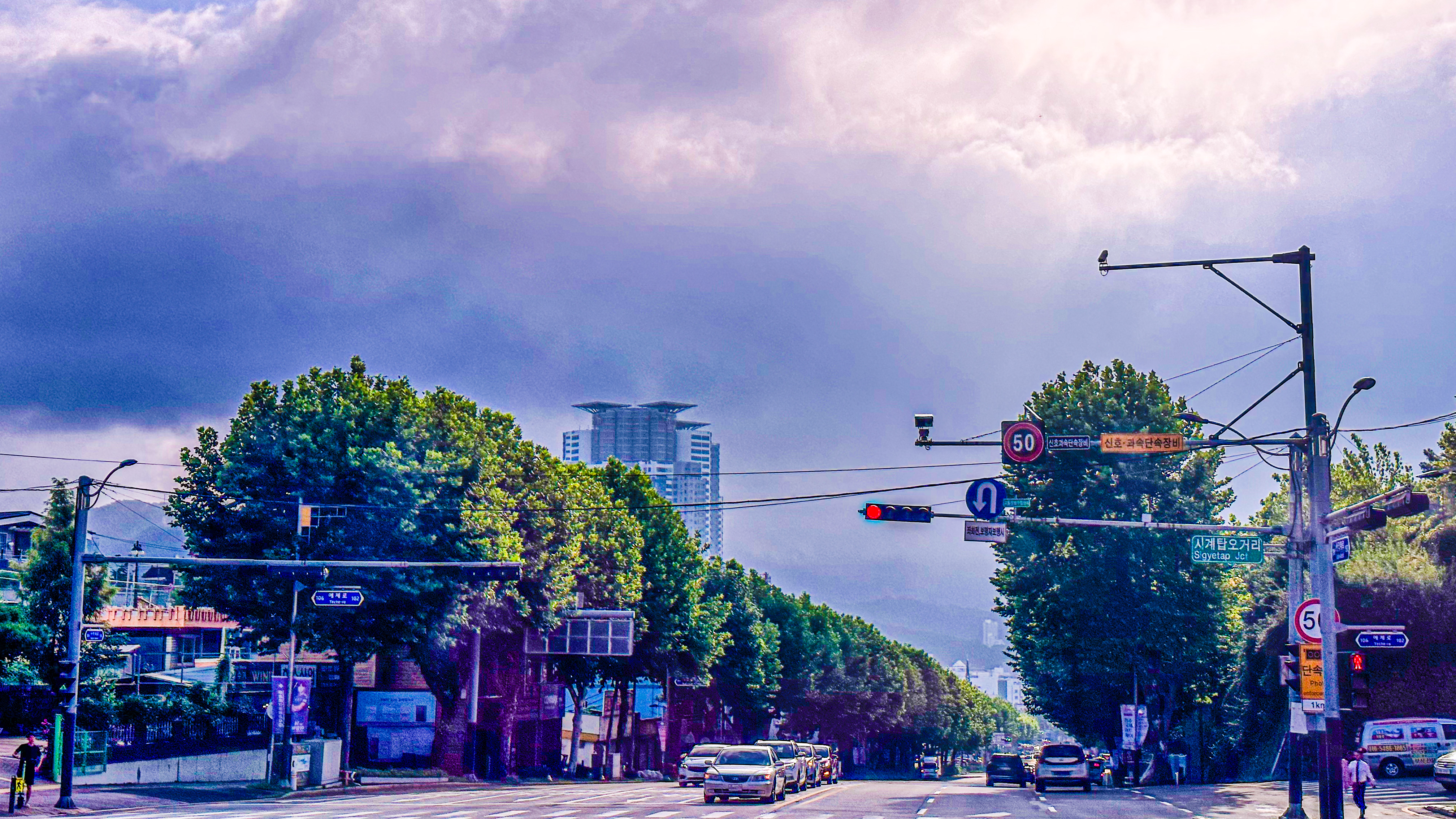 버스 밖 풍경...