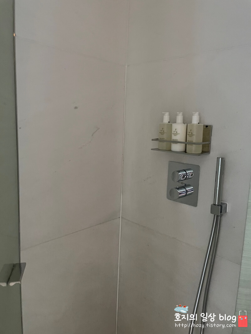 JW메리어트 싱가포르 디럭스 스위트룸 샤워실