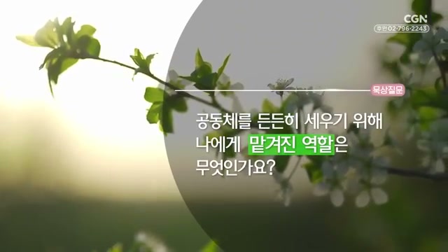 공동체를 든든히 세우기 위해 나에게 맡겨진 역할은 무엇인가요?