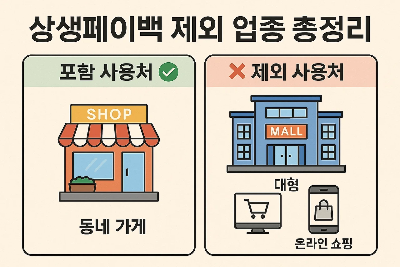 상생페이백 소비액 산정 시 제외되는 사용처 정리
