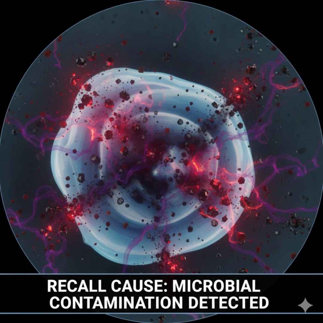 치약 내부에서 작은 입자나 불순물이 확산되는 듯한 추상적인 이미지를 그립니다. 현미경으로 관찰한 듯한 과학적인 느낌을 주되, 독성이나 위험을 암시하는 붉거나 어두운 색상을 사용하여 경고의 의미를 담을 수 있습니다.