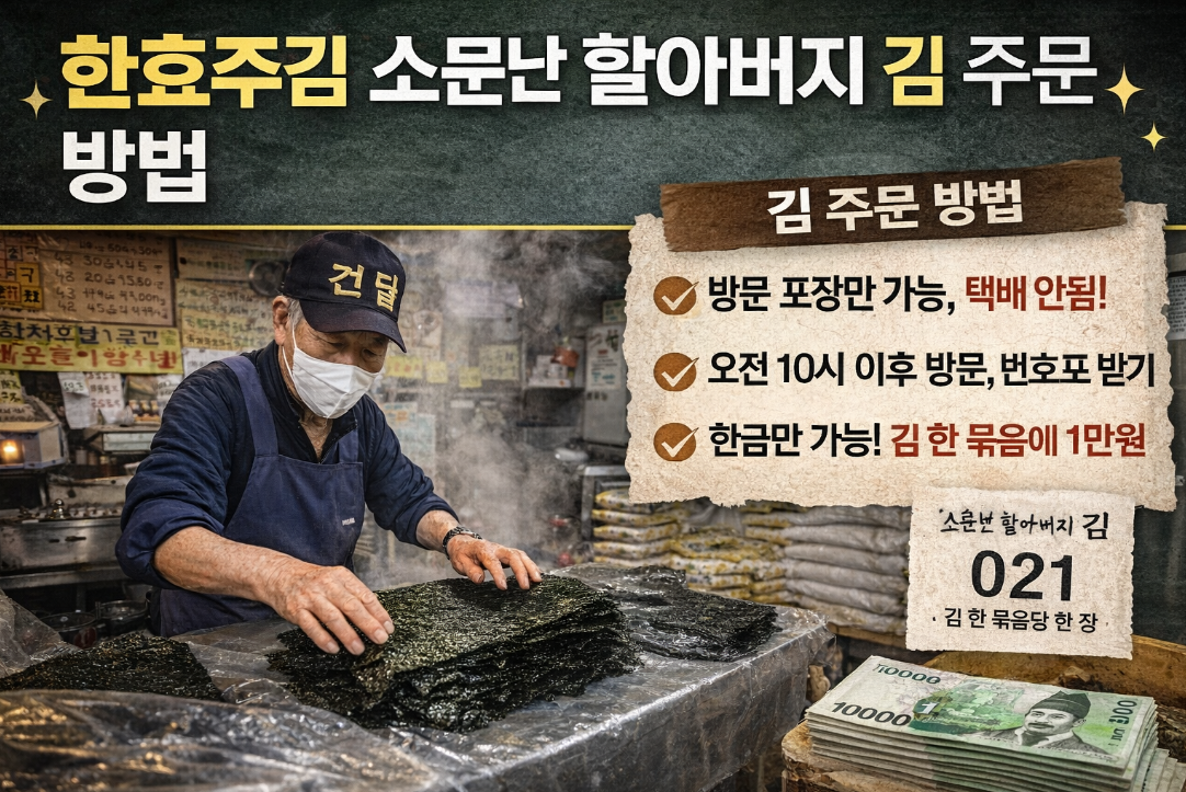 한효주김 소문난 할아버지 김 주문 이렇게 하세요