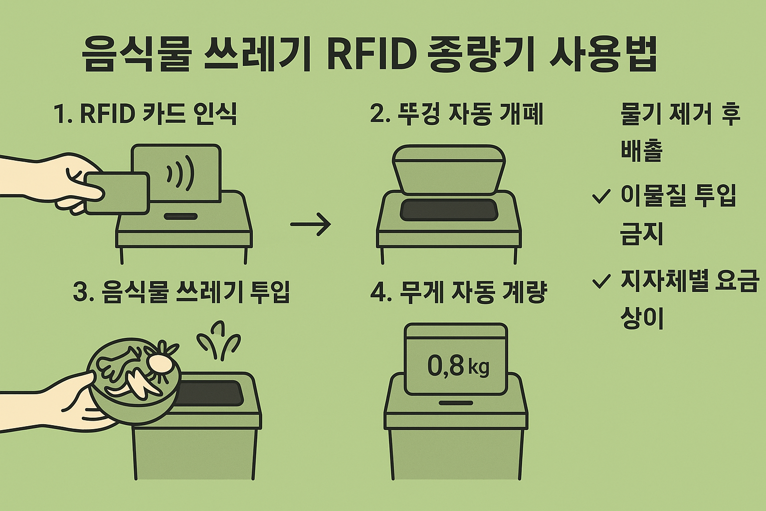RFID 음식물 쓰레기 종량기 사용 방법