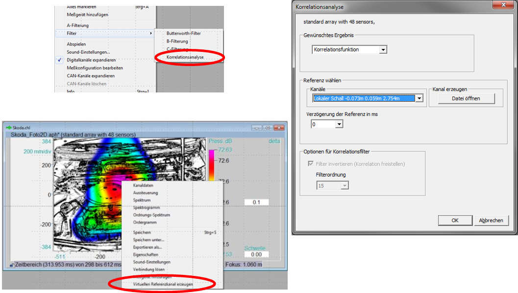 팜테크 음향 카메라 소음 Correlation 필터 적용 FAMTECH Noise