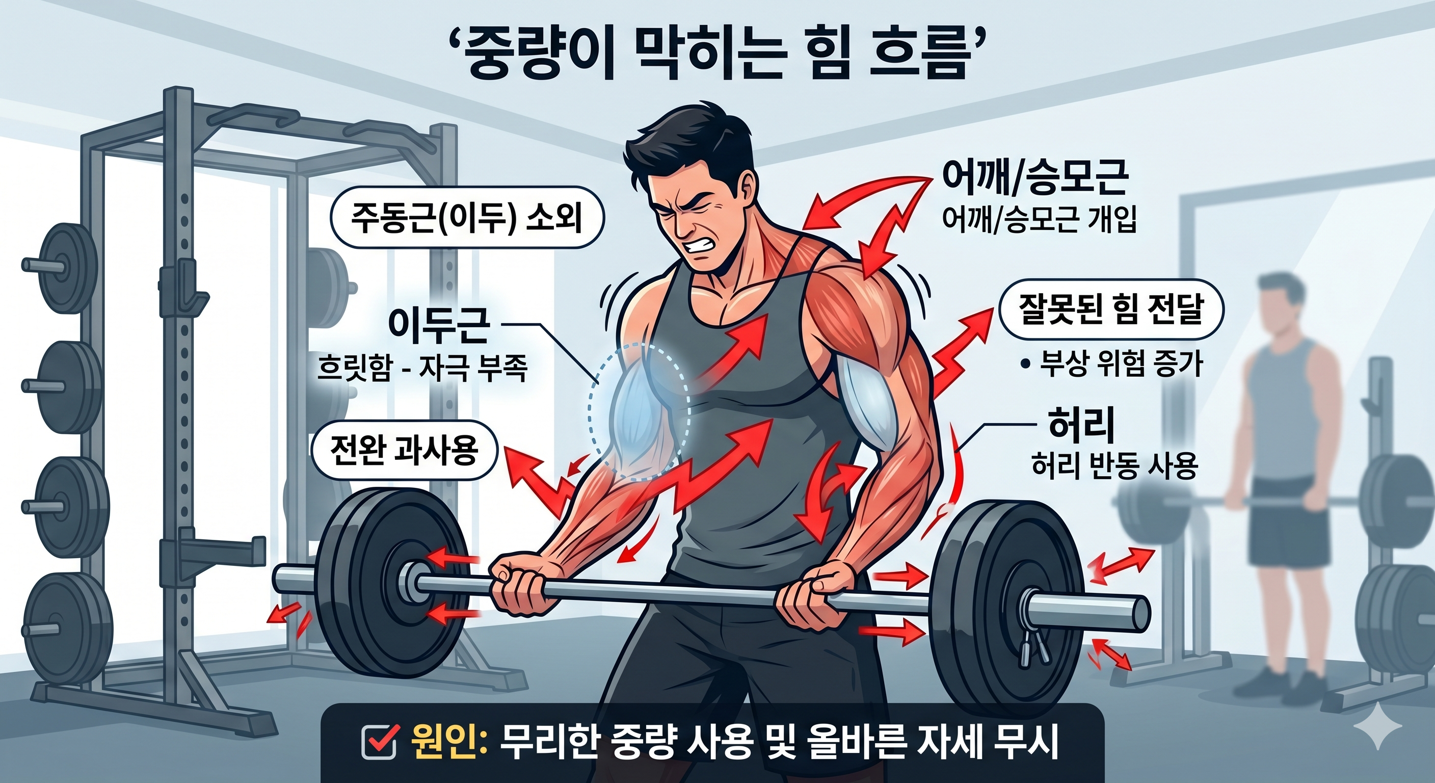 중량이 막히는 힘 흐름