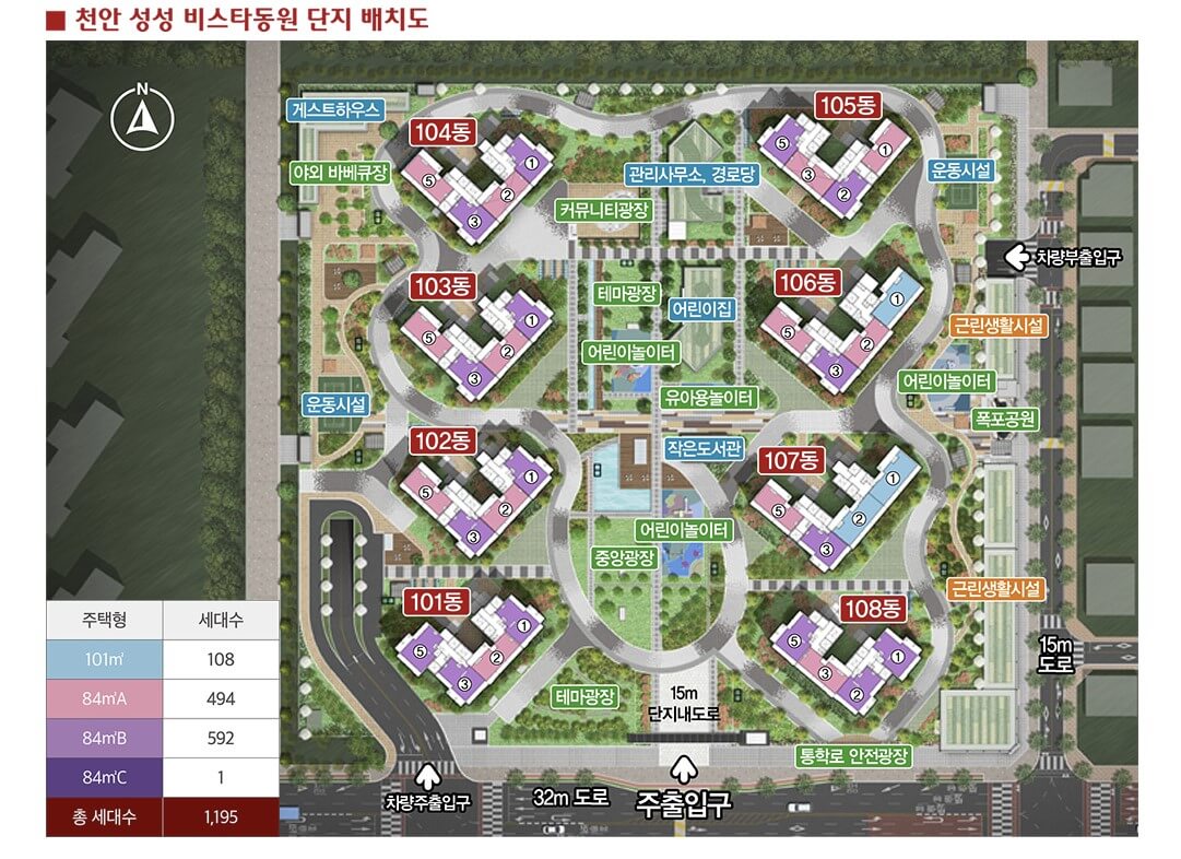 천안 성성 비스타동원 조감도