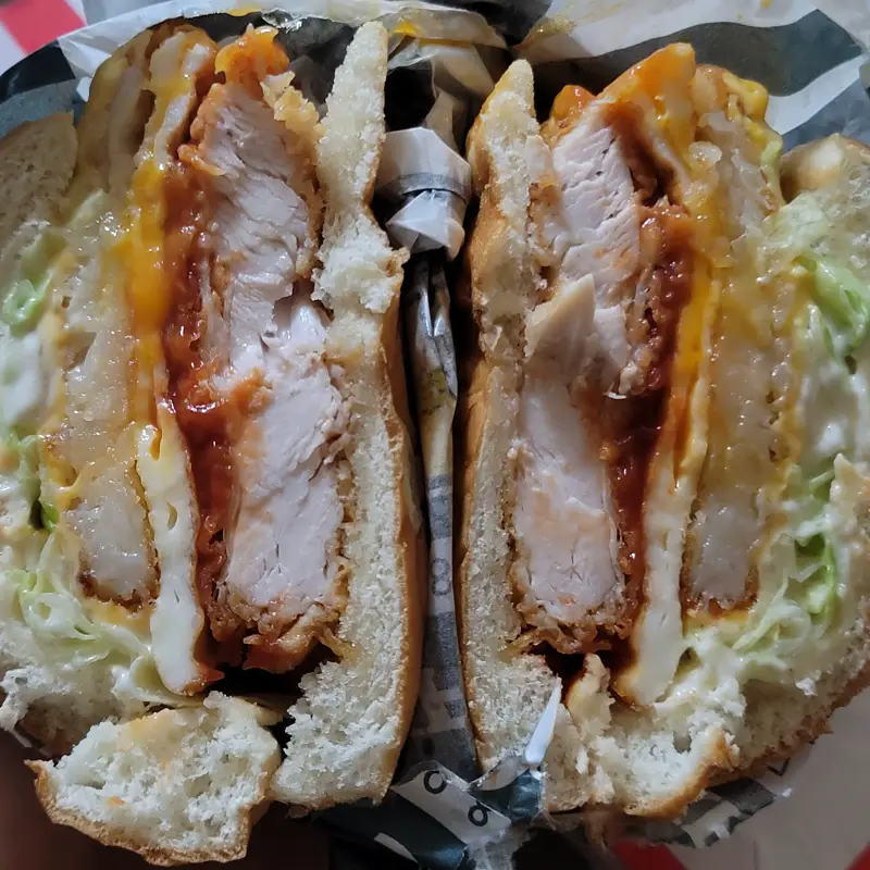kfc-에그타워버거-단면사진